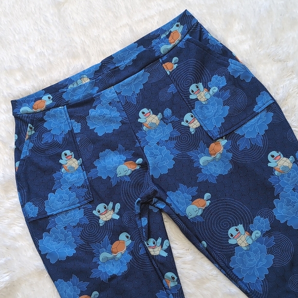 Blackmilk Pokemon Blue Squirtle Flowers Cuffed Pants Size XXL - Picture 6 of 14